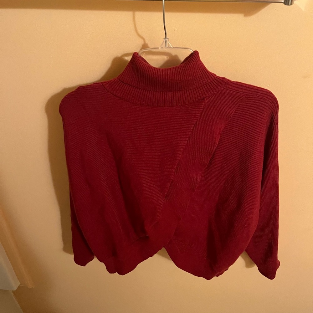 Red by BKE Turtleneck Sweater in Cabernet - Picture 6 of 7